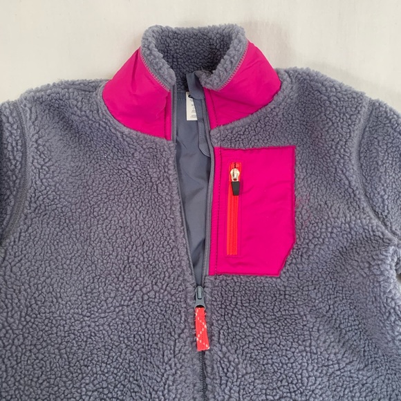 Old Navy gray and pink fleece zip up - Picture 2 of 5